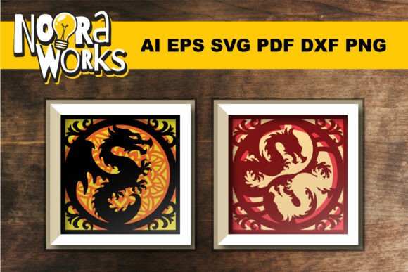 3D Dragon Shadow Box SVG: A 3D SVG for Other Projects