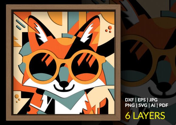 Cool Fox 3D SVG Shadow Boxes for Branding