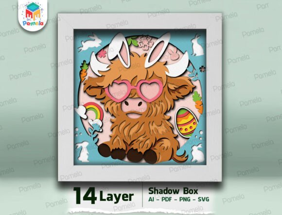Cute Bunny Cow 3D SVG for Easter Crafts