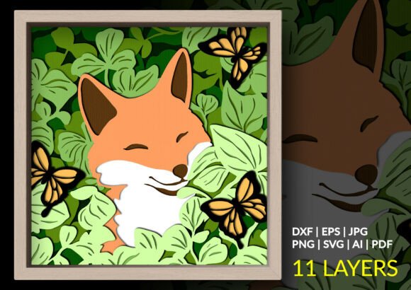 Fox in the Garden: 3D SVG for Shadow Boxes