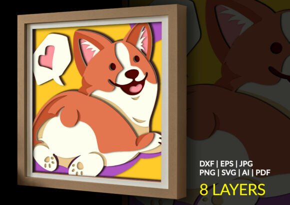 Happy Corgi 3D SVG for Shadow Boxes Review