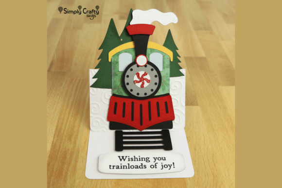Holiday Express Train Card SVG: A 3D Christmas Asset