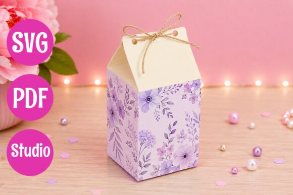Milk Box Template: 3D SVG for Life Events And Celebrations