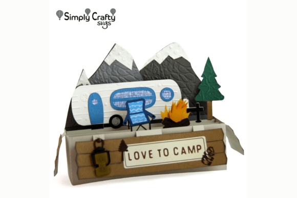 Mountain Camping Box Card SVG: A 3D SVG for Father S Day