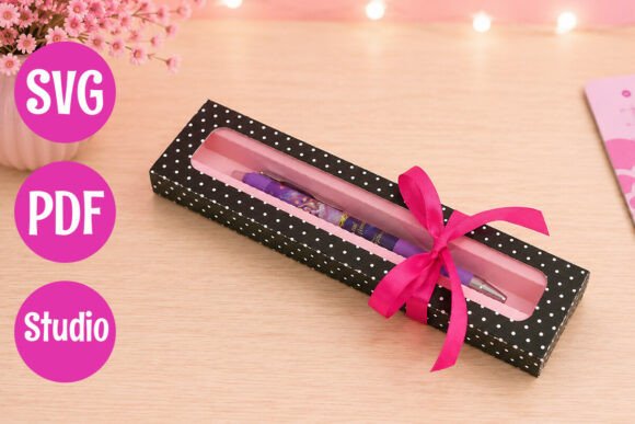 Pen Gift Box Template: 3D SVG for Life Events