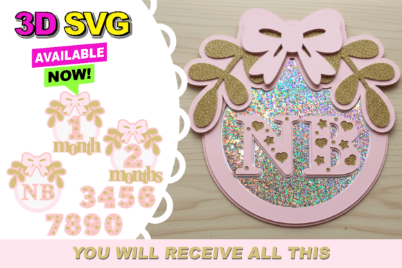 Review: Baby Months Pink 3D SVG for Branding