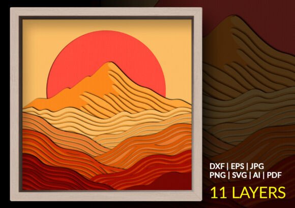 Review: Desert Mountain Sunset Shadow Box Design