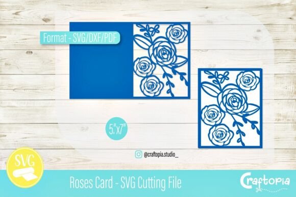 Roses Card 3D SVG for Elegant Greeting Cards