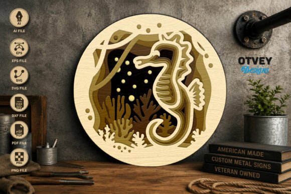 Sea Horse Mandala: Laser Cutting & Wall Decor