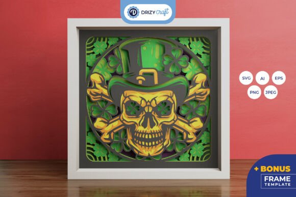 Skull of Fortune 3D SVG for Bold Shadow Boxes