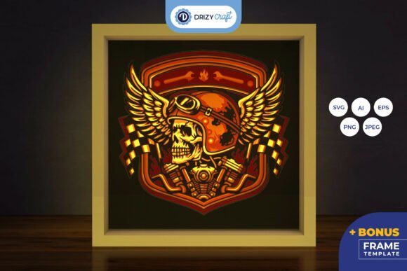 Skull Rider 3D SVG for Bold Shadow Boxes