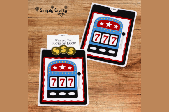 Slots Double Slider Card SVG: 3D SVG for Birthdays