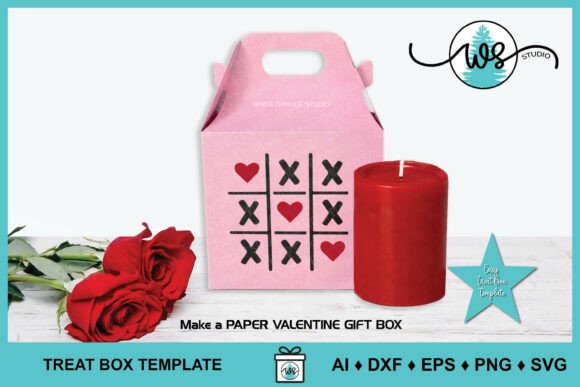 Valentine Gable Gift Treat Box Cut File: 3D SVG for Valentine S Day
